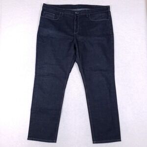 Perry Ellis Mens 42x32 Slim Fit Stretch Jeans Dark Indigo Blue Denim Weekend